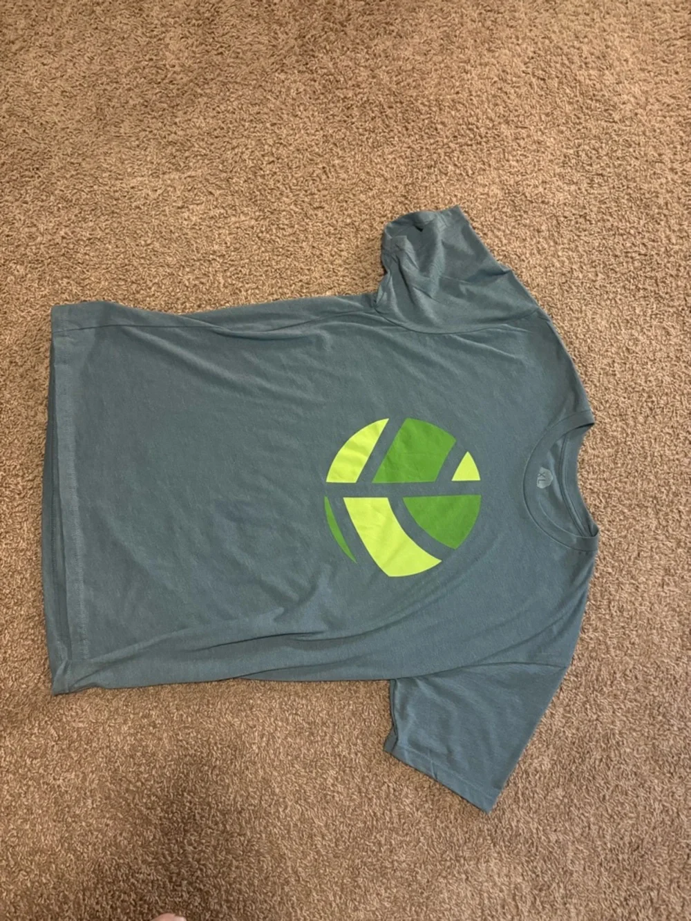 Wohven-Men's XL Grey Short-Sleeve Graphic Tee with Lime Green Logo - Picture 1 of 4